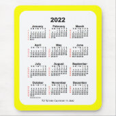 Yellow Two Tone 52 Week Calendar von Janz 2022 Mousepad (Vorne)