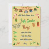 Yellow Ugge Christmas Sweater Party Einladung (Vorderseite)