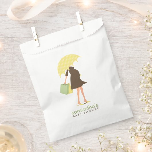 Yellow Umbrella Mama Babydusche Geschenktütchen (Ausgeschnitten)