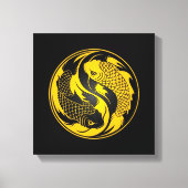Yellow und Black Yin Yang Koi Fish Leinwanddruck (Vorderseite)