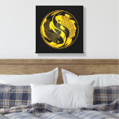 Yellow und Black Yin Yang Koi Fish Leinwanddruck (Insitu (Schlafzimmer))