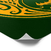 Yellow und Green Yin Yang Dragons Poster (Ecke)