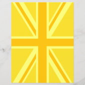 Yellow Union Jack Britische Flagge Hintergrund Flyer (Hinten)