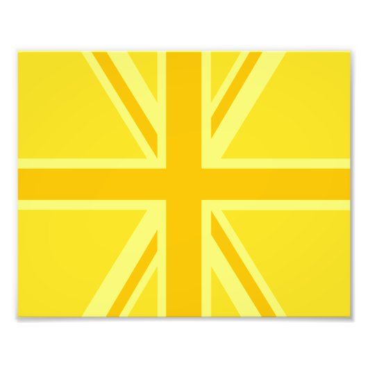 Yellow Union Jack Britische Flagge Hintergrund Fotodruck (Vorne)