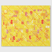 Yellow Union Jack Britische Flagge Hintergrund Geschenkpapier (Flach)