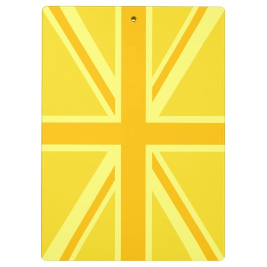 Yellow Union Jack Britische Flagge Hintergrund Klemmbrett (Rückseite)