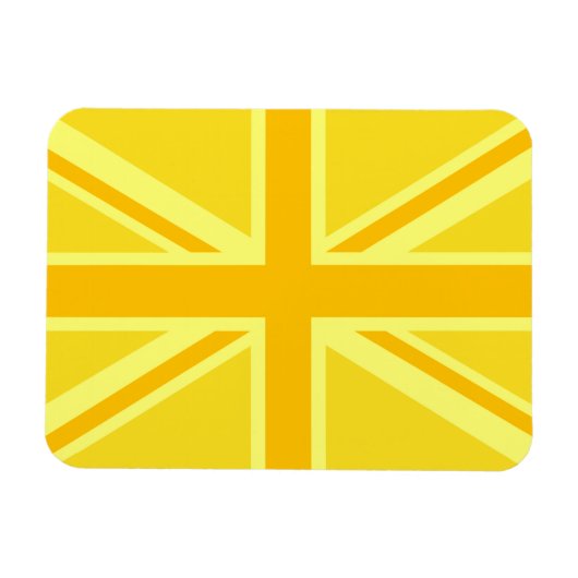 Yellow Union Jack Britische Flagge Hintergrund Magnet (Horizontal)