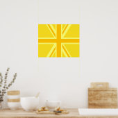 Yellow Union Jack Britische Flagge Hintergrund Poster (Küche)