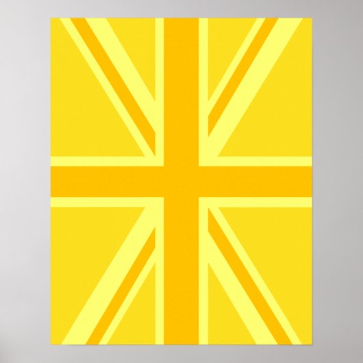Yellow Union Jack Britische Flagge Hintergrund Poster (Vorne)