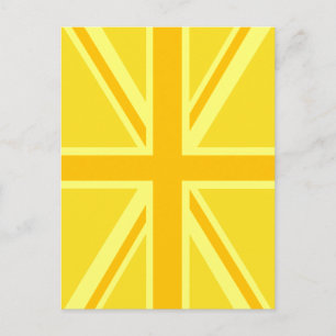 Yellow Union Jack Britische Flagge Hintergrund Postkarte
