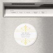 Yellow v2 Extravagant Zierschrift speichern Datum  Magnet (In Situ (Geschirrspüler))