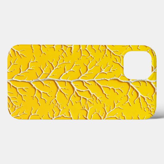 Yellow Vein Texture iPhone Case Bold Style (Rückseite (Horizontal))