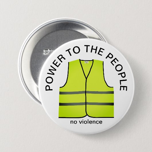 yellow vest protest button (Vorne & Hinten)