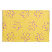 Yellow Vibrann Y2K Wildblume Bold Retro Spring Kissenbezug (Rückseite)