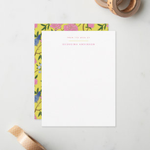 Yellow Vintag Garden Personal Stationery Mitteilungskarte