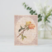 Yellow Vintag Rose Garden Geburtstagsparty Einladung (Stehend Vorderseite)