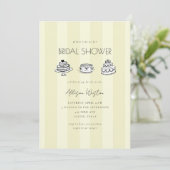 Yellow Vintage Cake Bridal Shower Invitation Einladung (Stehend Vorderseite)