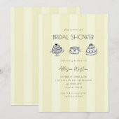 Yellow Vintage Cake Bridal Shower Invitation Einladung (Vorne/Hinten)