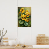 Yellow Violas Blumen Art Print Poster (Küche)
