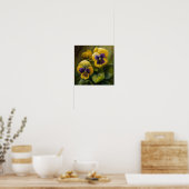 Yellow Violas Blumen Art Print Poster (Küche)