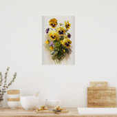 Yellow Violas Blumen Art Print Poster (Küche)