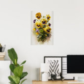 Yellow Violas Blumen Art Print Poster (Heimbüro)