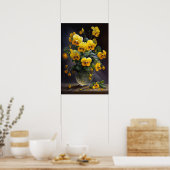 Yellow Violas Blumen Art Print Poster (Küche)