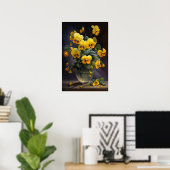 Yellow Violas Blumen Art Print Poster (Heimbüro)