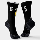 Yellow Volleyball Custom Team Name & Player Number Socken (Gewinkelt)