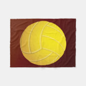Yellow Volleyball Erthy Red Background Fleecedecke (Vorderseite (Horizontal))