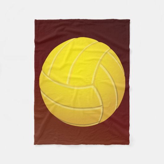 Yellow Volleyball Erthy Red Background Fleecedecke (Vorderseite)