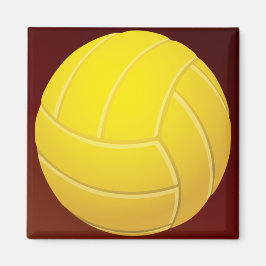 Yellow Volleyball Erthy Red Background Magnet