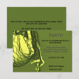 Yellow Volleyball Geburtstag Einladung