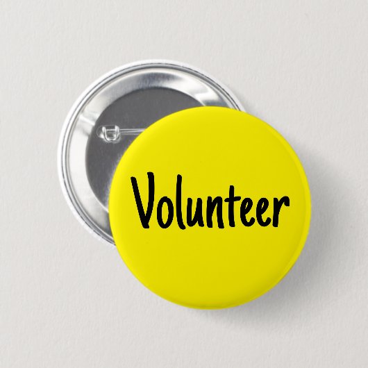Yellow Volunteer Button (Vorne & Hinten)