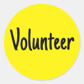Yellow Volunteer Runder Aufkleber (Vorderseite)