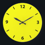 Yellow Wall Clock with Black Numbers Große Wanduhr<br><div class="desc">Bright,  solid color "Yellow" Custom Wall Clocks. This yellow is pure yellow. Click on "Customize" to change color or to add text or a design. Product Hex Code: #ffff00</div>