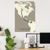 Yellow Warbler Migration Map - Minimalistisch Vint Poster (Heimbüro)