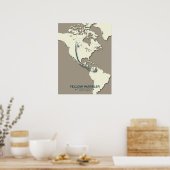 Yellow Warbler Migration Map - Minimalistisch Vint Poster (Küche)