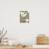 Yellow Warbler Migration Map - Minimalistisch Vint Poster (Küche)