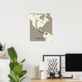 Yellow Warbler Migration Map - Minimalistisch Vint Poster (Heimbüro)