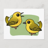 Yellow Warbler-Paar Postkarte (Vorderseite)