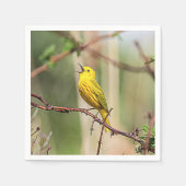 Yellow Warbler Singing Serviette (Vorderseite)