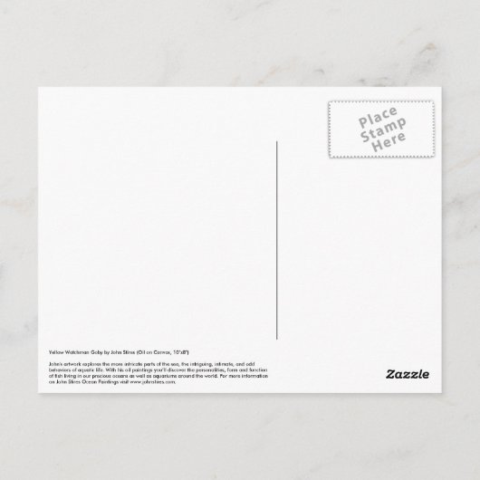 Yellow Watchman Goby Fish Postkarte (Rückseite)