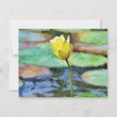 Yellow Water Lily Flower Art Note Card Set Mitteilungskarte (Vorderseite)