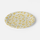 Yellow Watercolor Alphabet Pappteller (Schrägansicht)