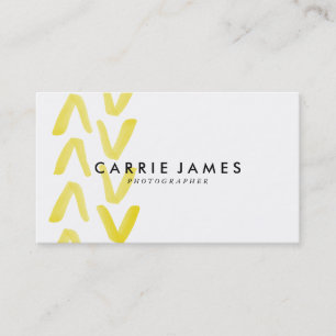 Yellow Watercolor Arrow Business Cards Visitenkarte