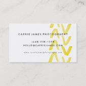 Yellow Watercolor Arrow-Visitenkarten Visitenkarte (Rückseite)