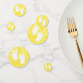 Yellow Watercolor Baby Shooting Foot Print Konfetti
