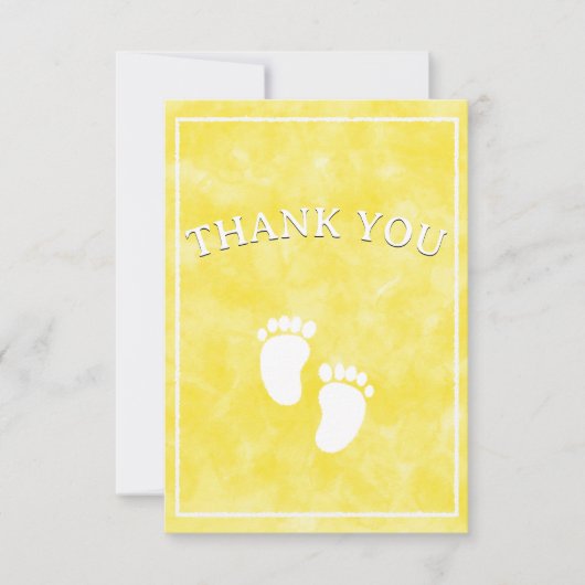 Yellow Watercolor Baby Showroom-Template Dankeskarte (Vorderseite)