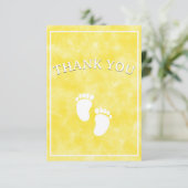 Yellow Watercolor Baby Showroom-Template Dankeskarte (Stehend Vorderseite)